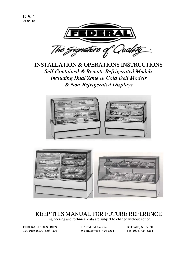 Page 1 of the manual User Manual Federal ITRSS6026-B18