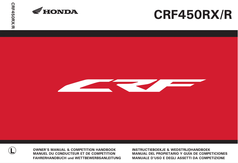Page 1 de la notice Manuel utilisateur Honda CRF450R (2020)