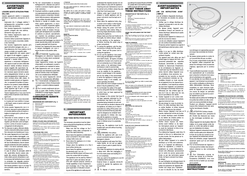 Page 1 de la notice Manuel utilisateur Ariete Crepes Maker 183