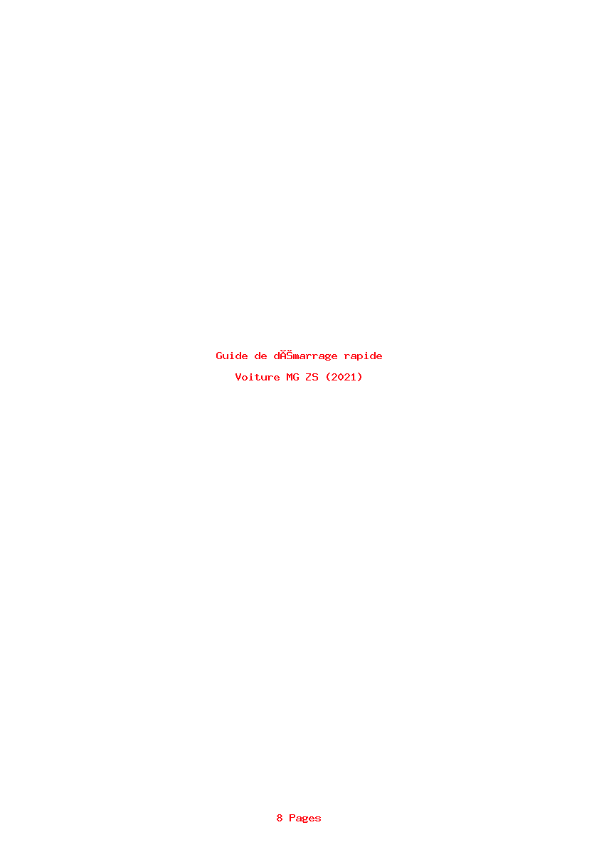Image de la première page du manuel de l'appareil ZS (2021)