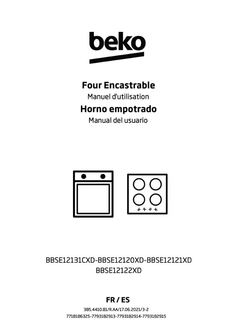 Page 1 de la notice Manuel utilisateur Beko BBSE12122XD