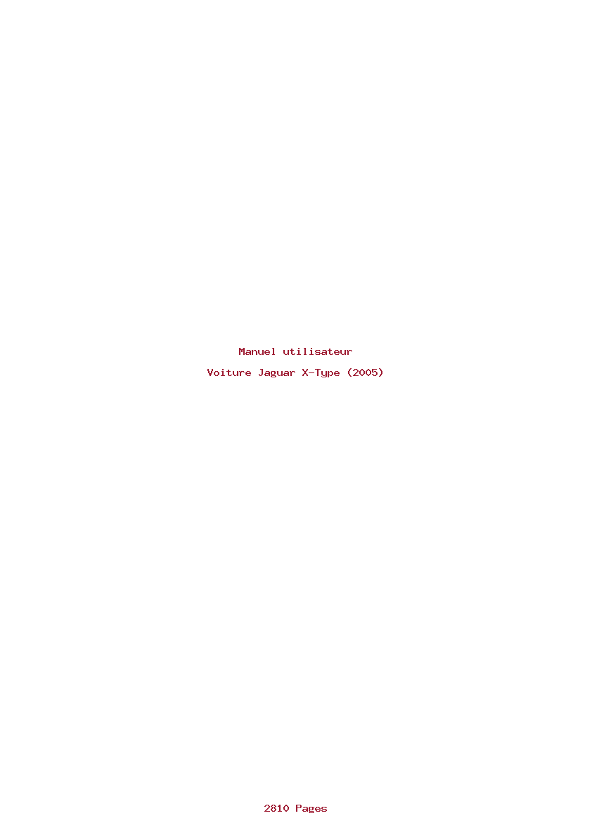 Image de la première page du manuel de l'appareil X-Type (2005)