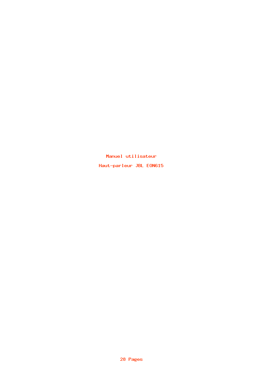 Page 1 de la notice Manuel utilisateur JBL EON615