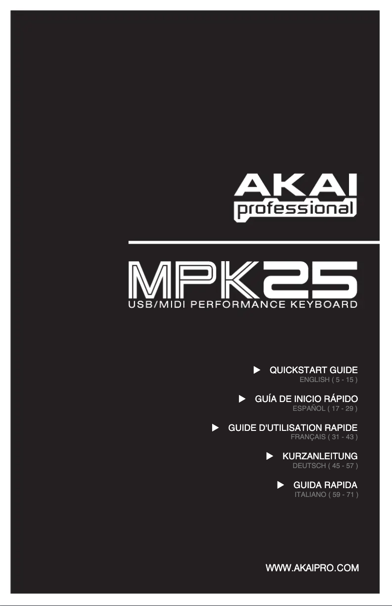 Página 1 del manual Manual de usuario AKAI MPK25