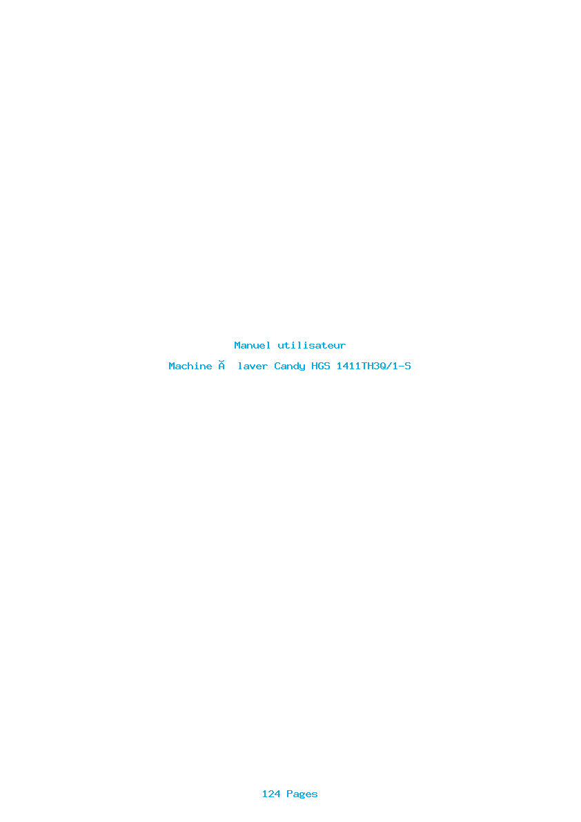 Page 1 de la notice Manuel utilisateur Candy HGS 1411TH3Q/1-S