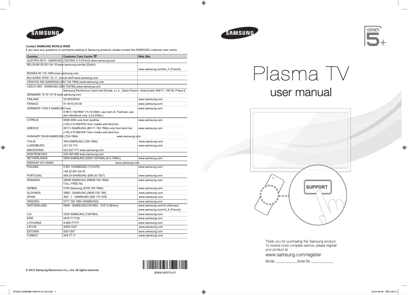Página 1 del manual Manual de usuario Samsung PS51E555D1K