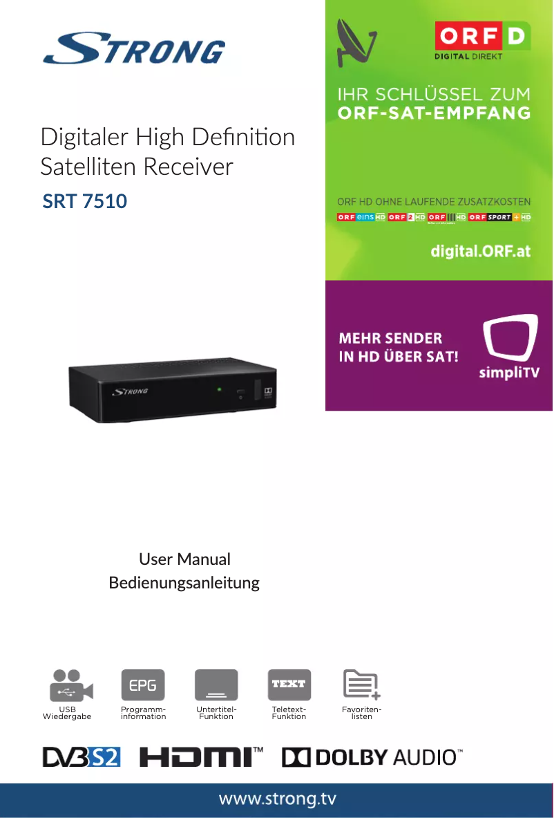 Page 1 de la notice Manuel utilisateur Strong SRT 7510