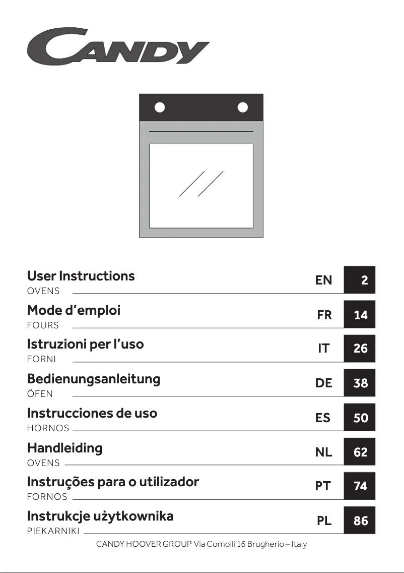 Page 1 of the manual User Manual Candy FIDCP X200