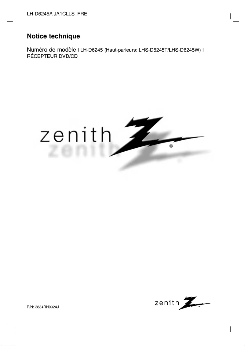 Page 1 de la notice Manuel utilisateur LG LH-D6245