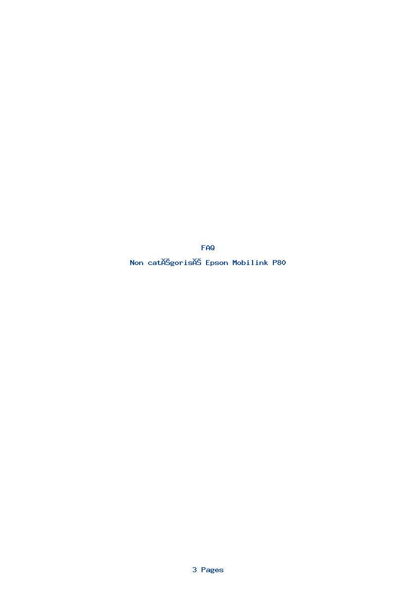 Page 1 de la notice FAQ Epson Mobilink P80