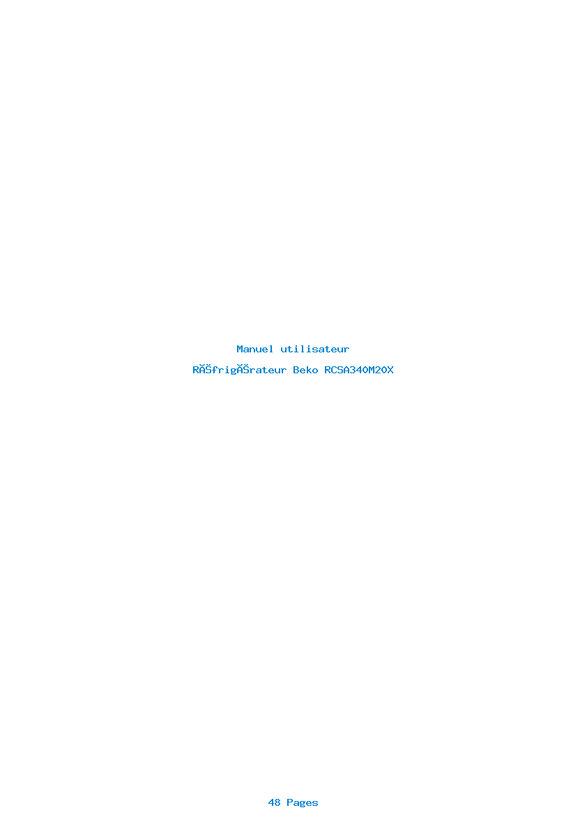 Page 1 de la notice Manuel utilisateur Beko RCSA340M20X