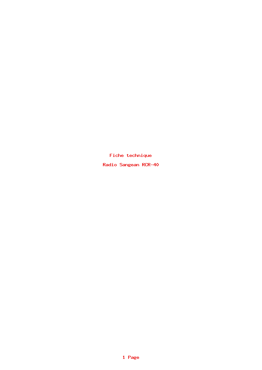 Image de la première page du manuel de l'appareil RCR-40