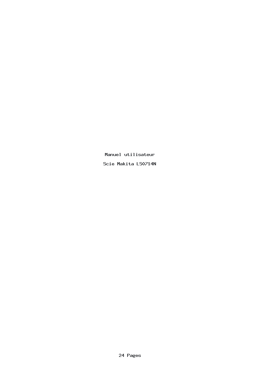 Page 1 de la notice Manuel utilisateur Makita LS0714N