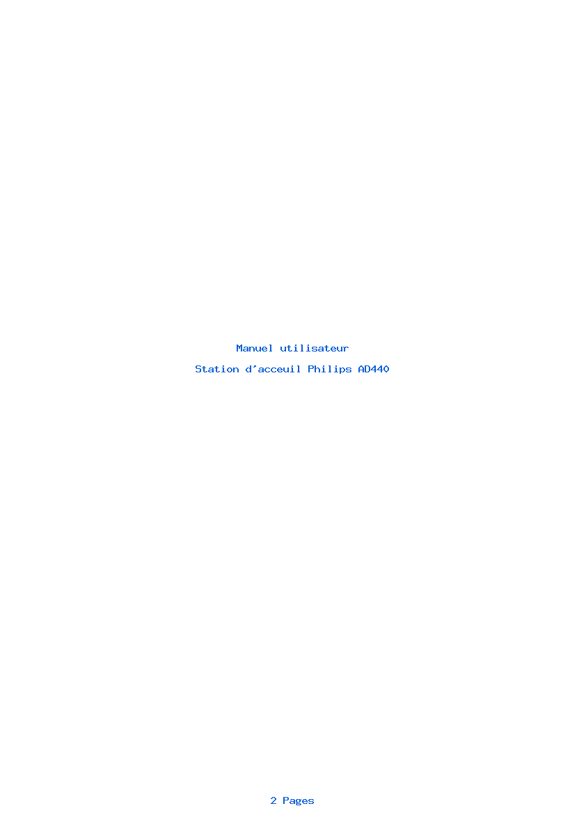 Page 1 de la notice Manuel utilisateur Philips AD440
