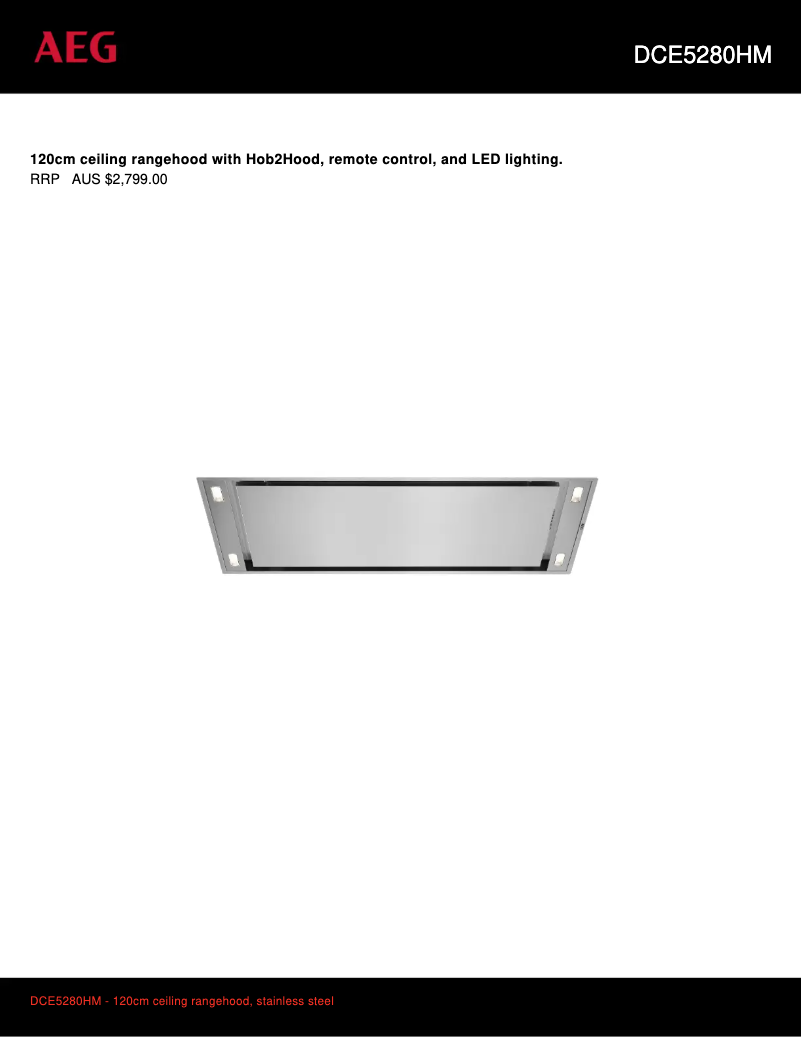 Page 1 de la notice Fiche technique AEG DCE5280HM