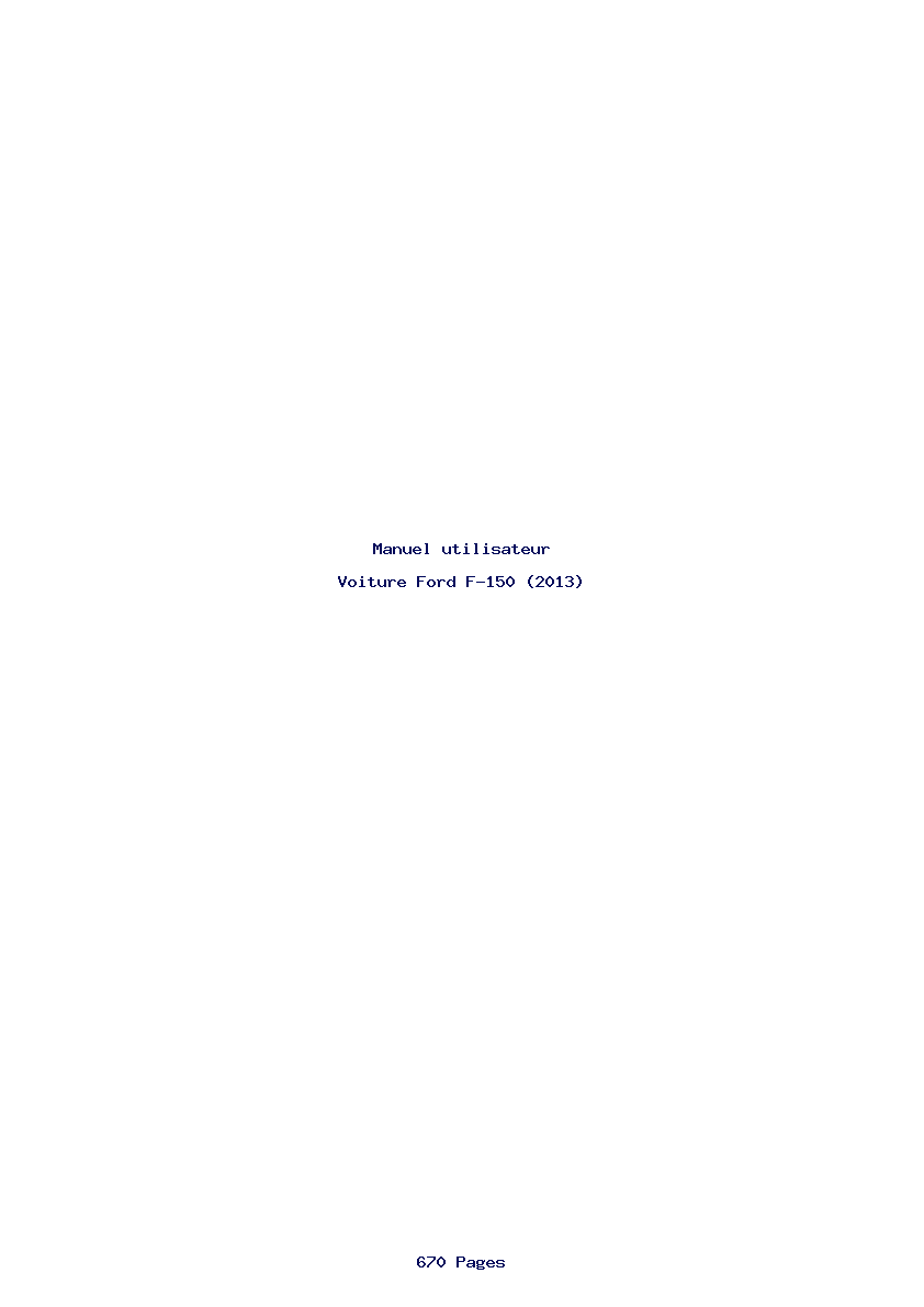 Page 1 de la notice Manuel utilisateur Ford F-150 (2013)