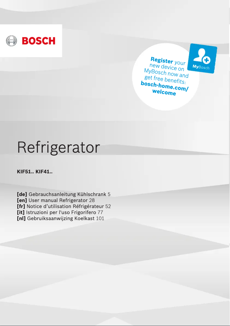 Page 1 de la notice Manuel utilisateur Bosch KIF51AFE0