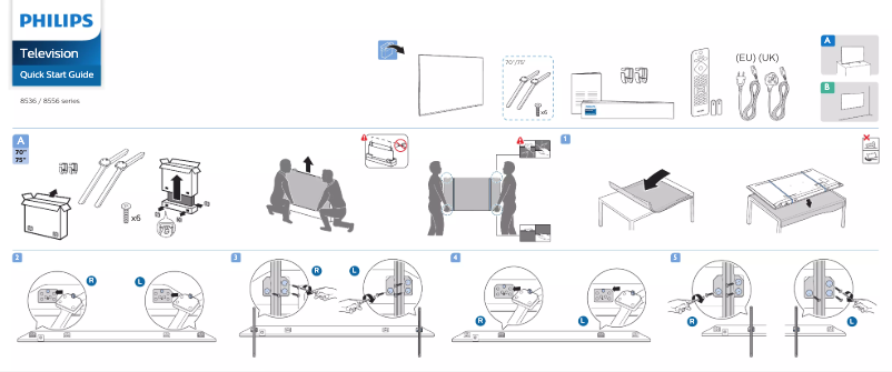 Page n°1 - Guide de démarrage rapide Philips 75PUS8556