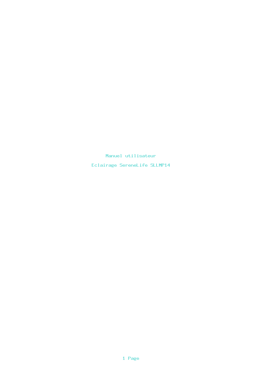 Page 1 de la notice Manuel utilisateur SereneLife SLLMP14