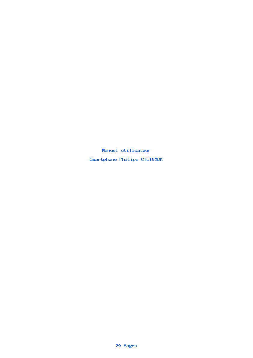 Page 1 de la notice Manuel utilisateur Philips CTE160BK