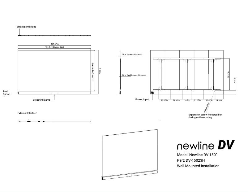 Page 1 de la notice Dessin technique Newline DV-18023H