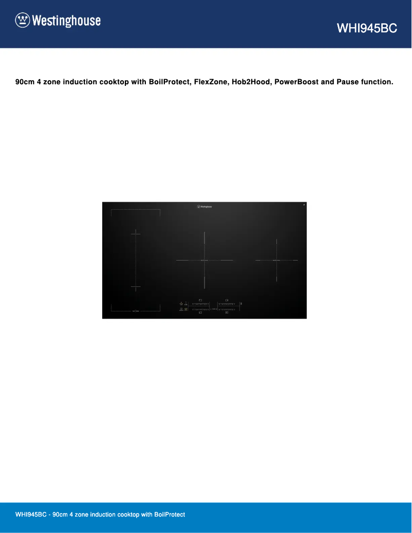 Página 1 del manual Ficha técnica Westinghouse WHI945BC