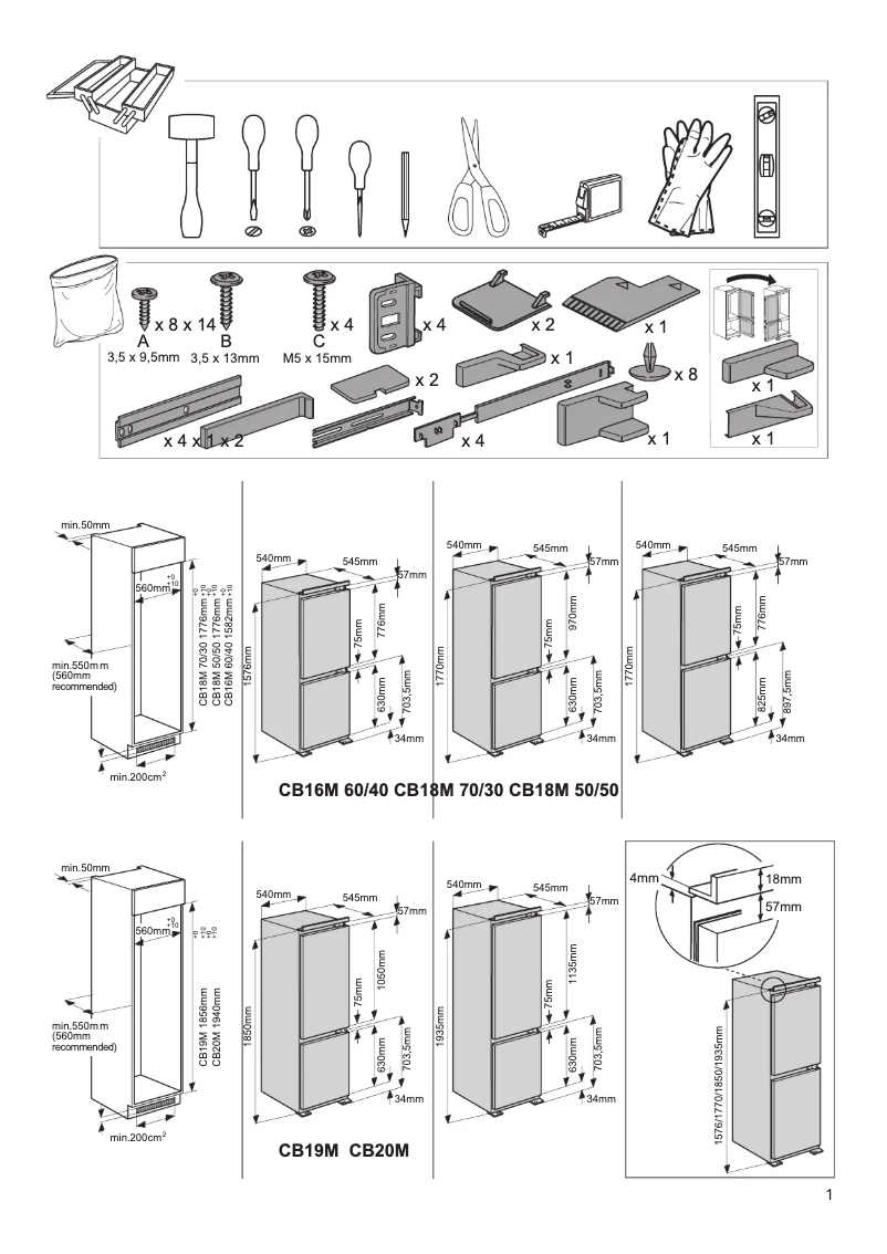 Page n°1 - Guide d'installation Indesit INC18 T311 UK