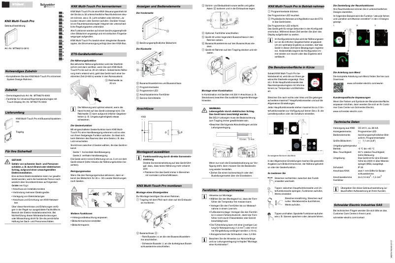 Page 1 de la notice Manuel utilisateur Schneider MTN6215-0310