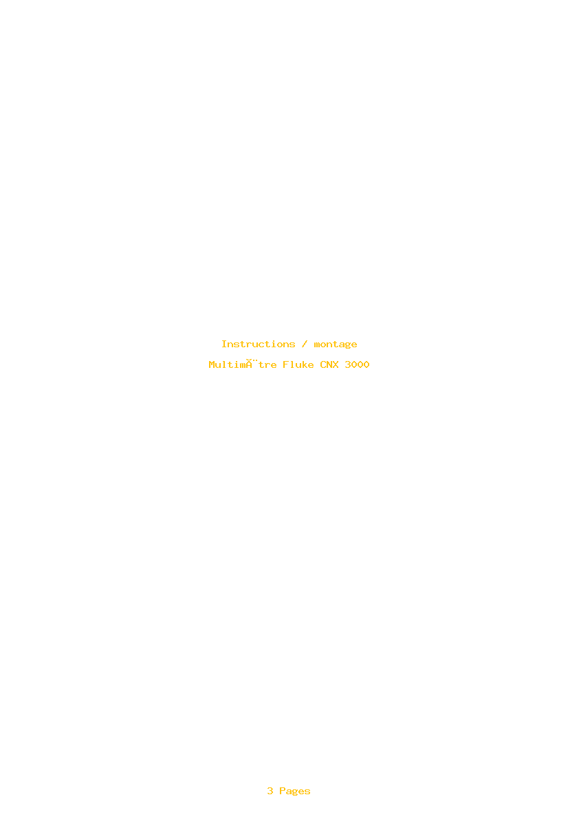 Page 1 de la notice Instructions / montage Fluke CNX 3000
