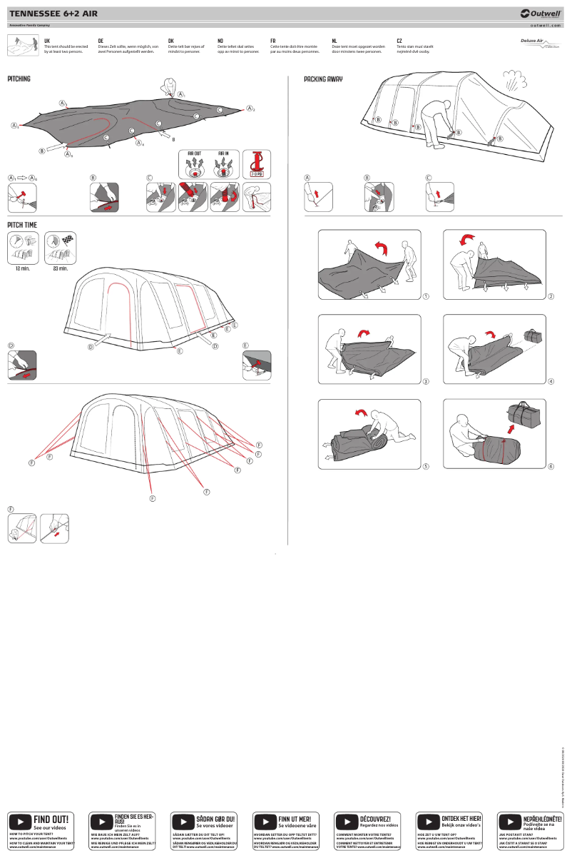 Page 1 de la notice Manuel utilisateur Outwell Tennessee 6+2 Air