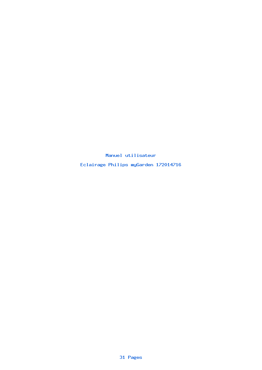 Page 1 de la notice Manuel utilisateur Philips myGarden 172014716