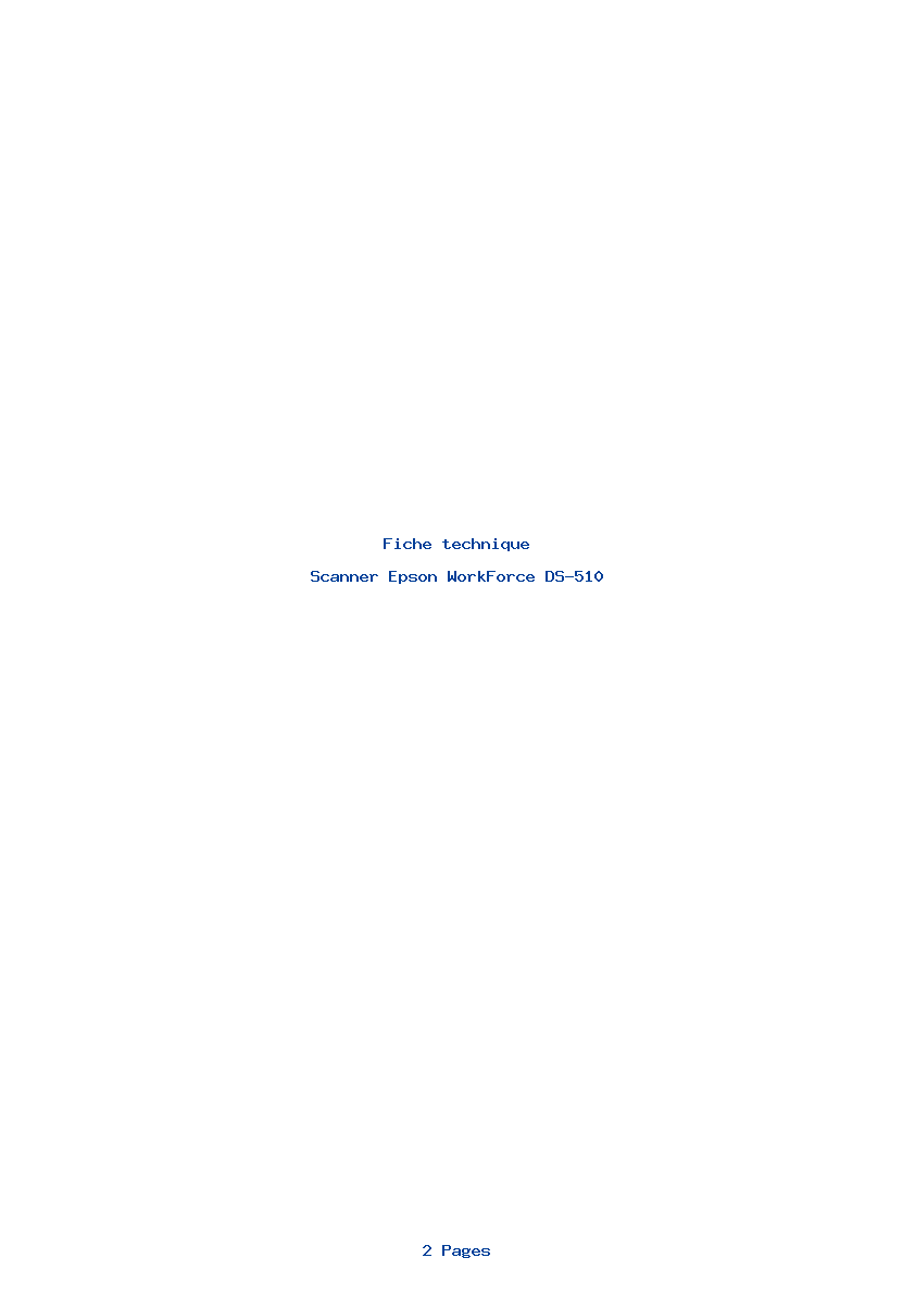Page 1 de la notice Fiche technique Epson WorkForce DS-510