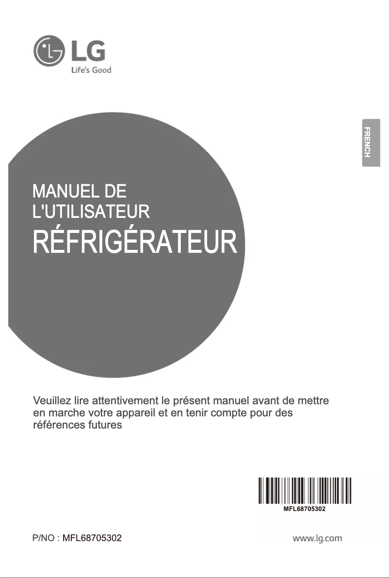 Page 1 de la notice Manuel utilisateur LG GL-B282SLTG