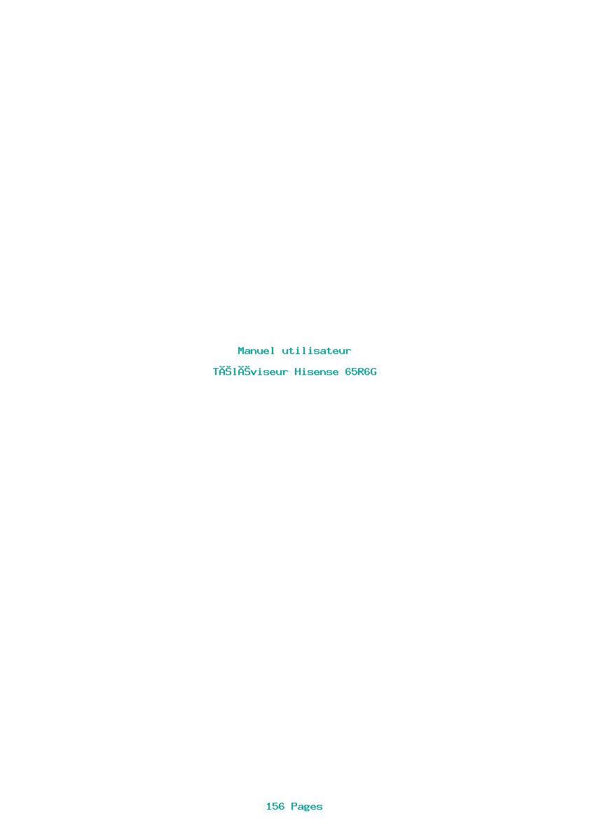 Page 1 de la notice Manuel utilisateur Hisense 65R6G
