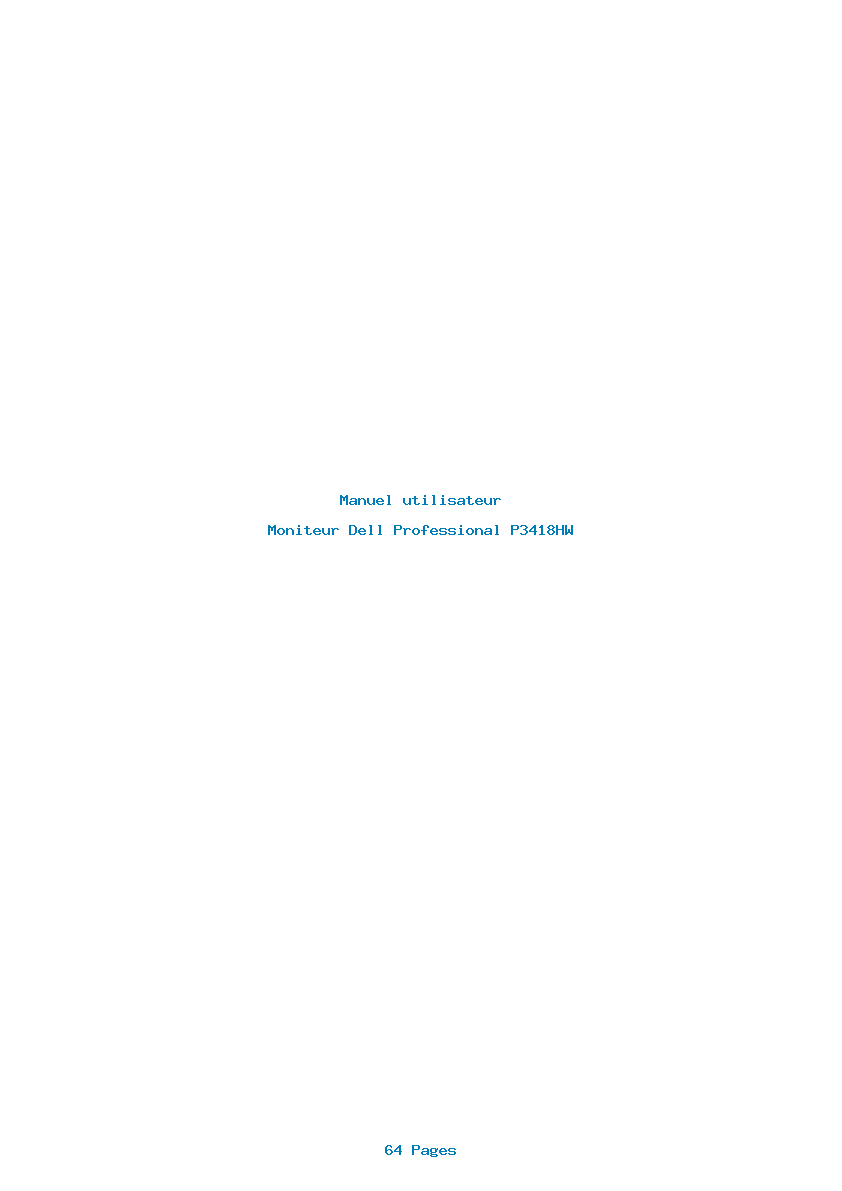 Page 1 de la notice Manuel utilisateur Dell Professional P3418HW