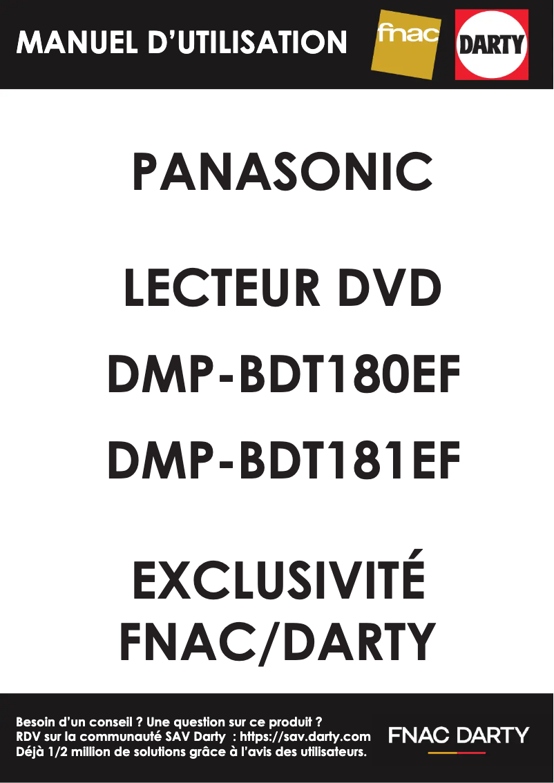 Página 1 del manual Manual de usuario Panasonic DMP-BDT180