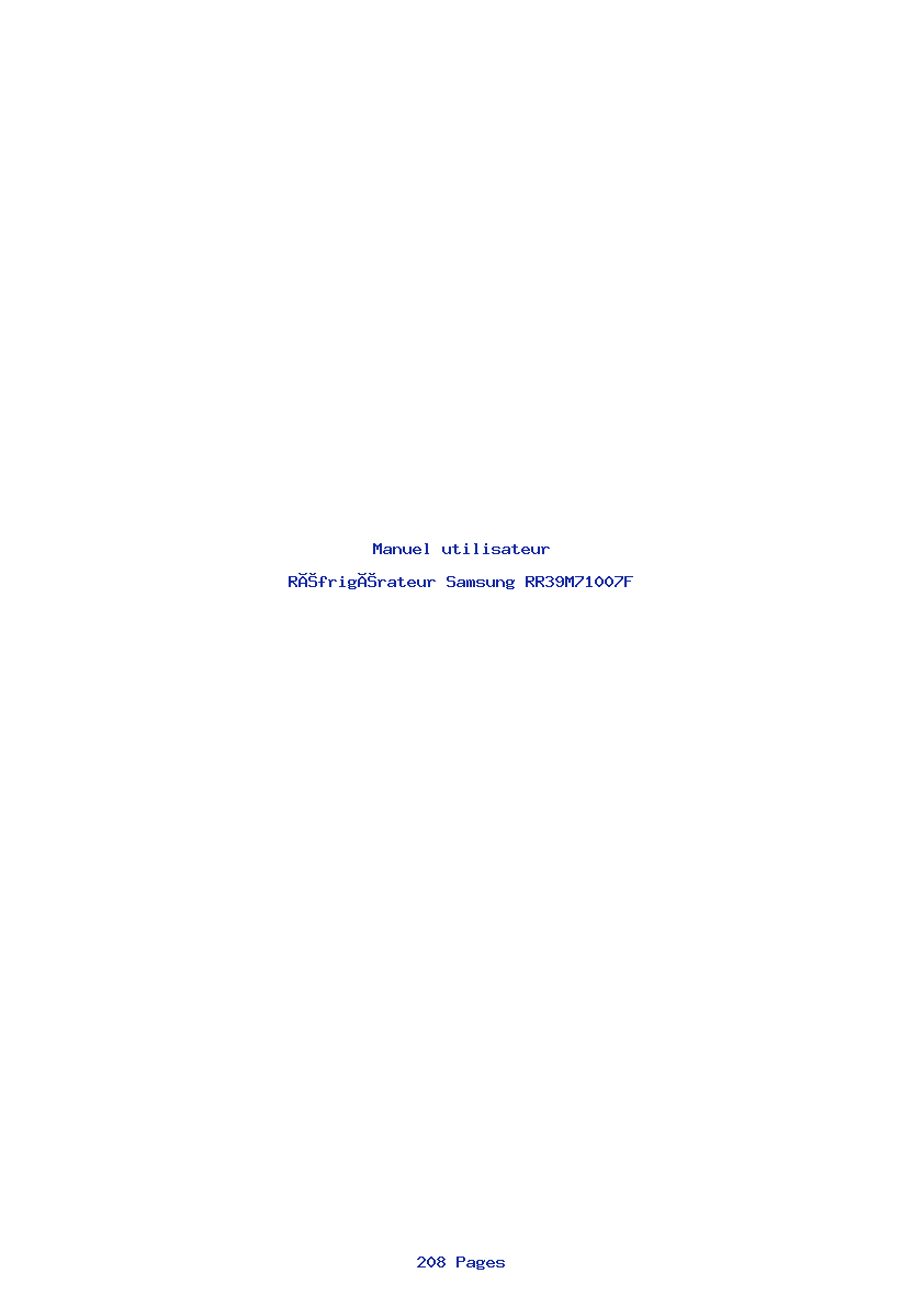 Page 1 de la notice Manuel utilisateur Samsung RR39M71007F