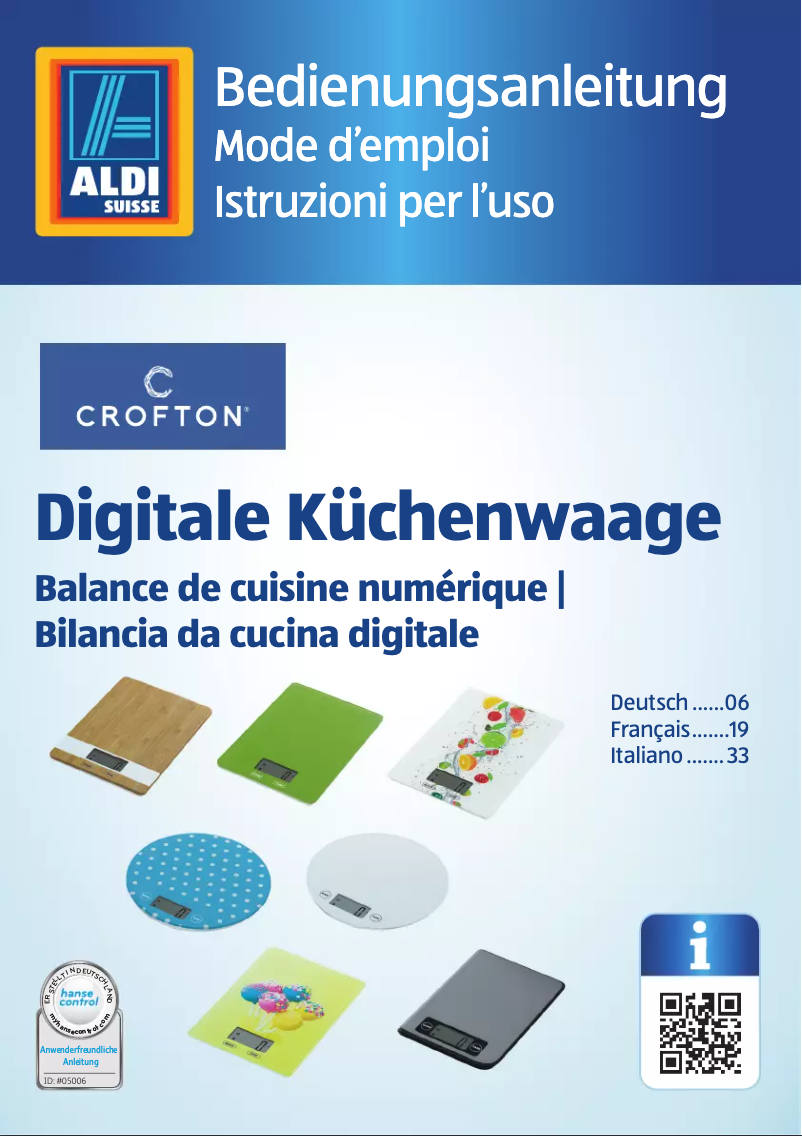 Página 1 del manual Manual de usuario Crofton 95159