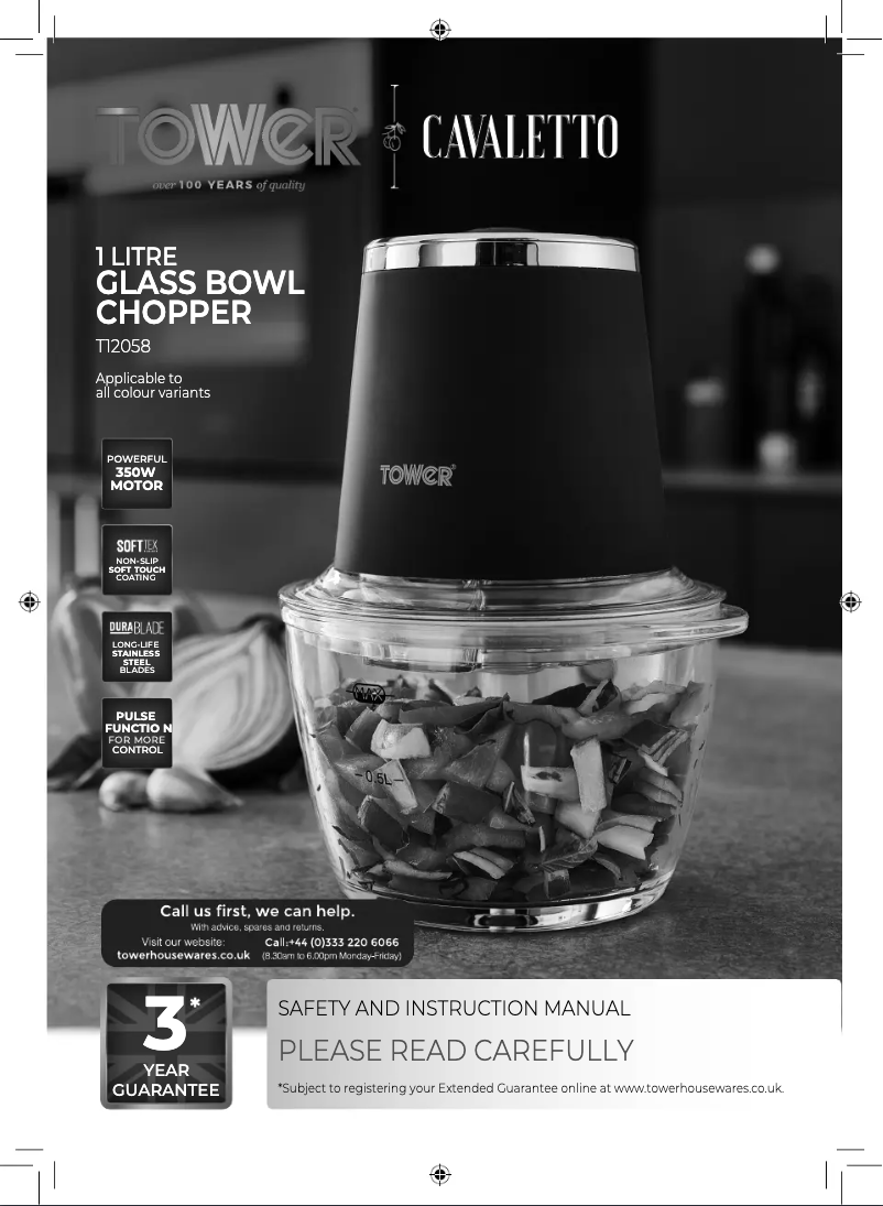 Page 1 de la notice Manuel utilisateur Tower Cavaletto T12058