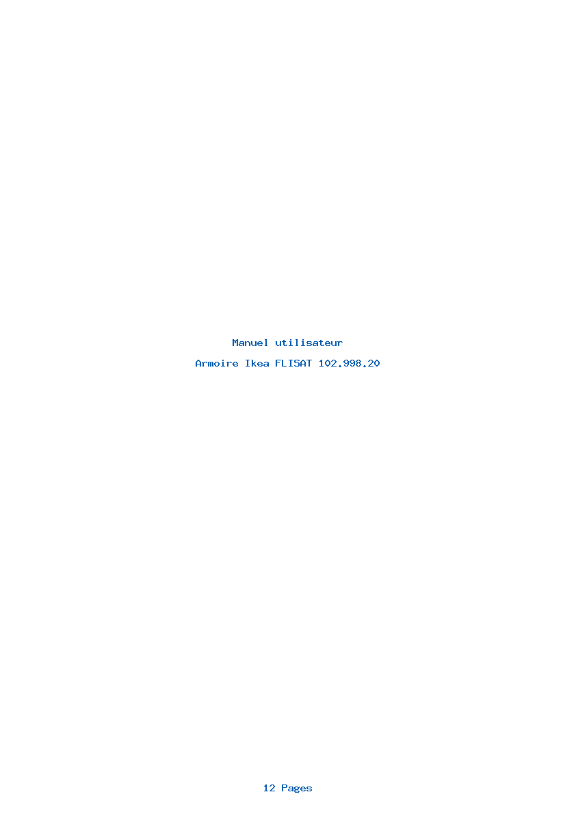 Page 1 de la notice Manuel utilisateur Ikea FLISAT 102.998.20