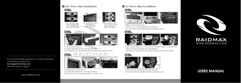Page 1 de la notice Manuel utilisateur Raidmax Super Hurricane ATX-248NWU