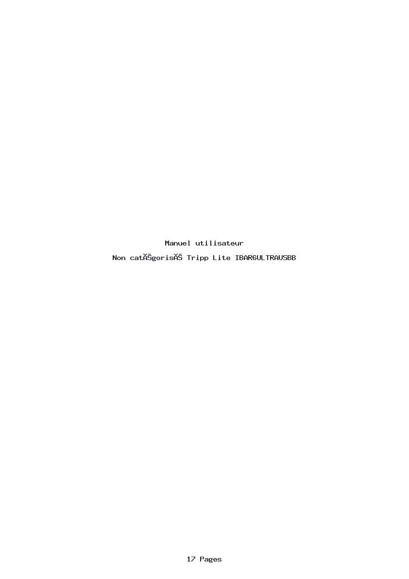 Page 1 de la notice Manuel utilisateur Tripp Lite IBAR6ULTRAUSBB