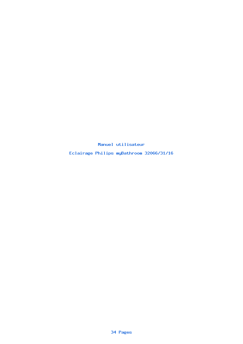 Page 1 de la notice Manuel utilisateur Philips myBathroom 32066/31/16