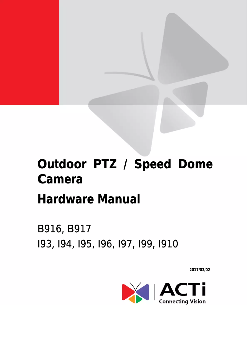 Page 1 de la notice Manuel utilisateur ACTi I99