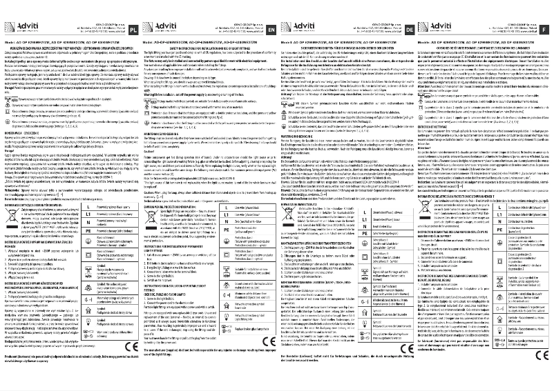 Page 1 de la notice Manuel utilisateur Adviti AD-OP-6299WE27ZM