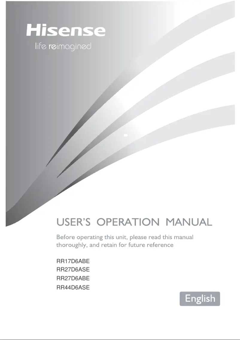 Page 1 de la notice Manuel utilisateur Hisense RR44D6ASE