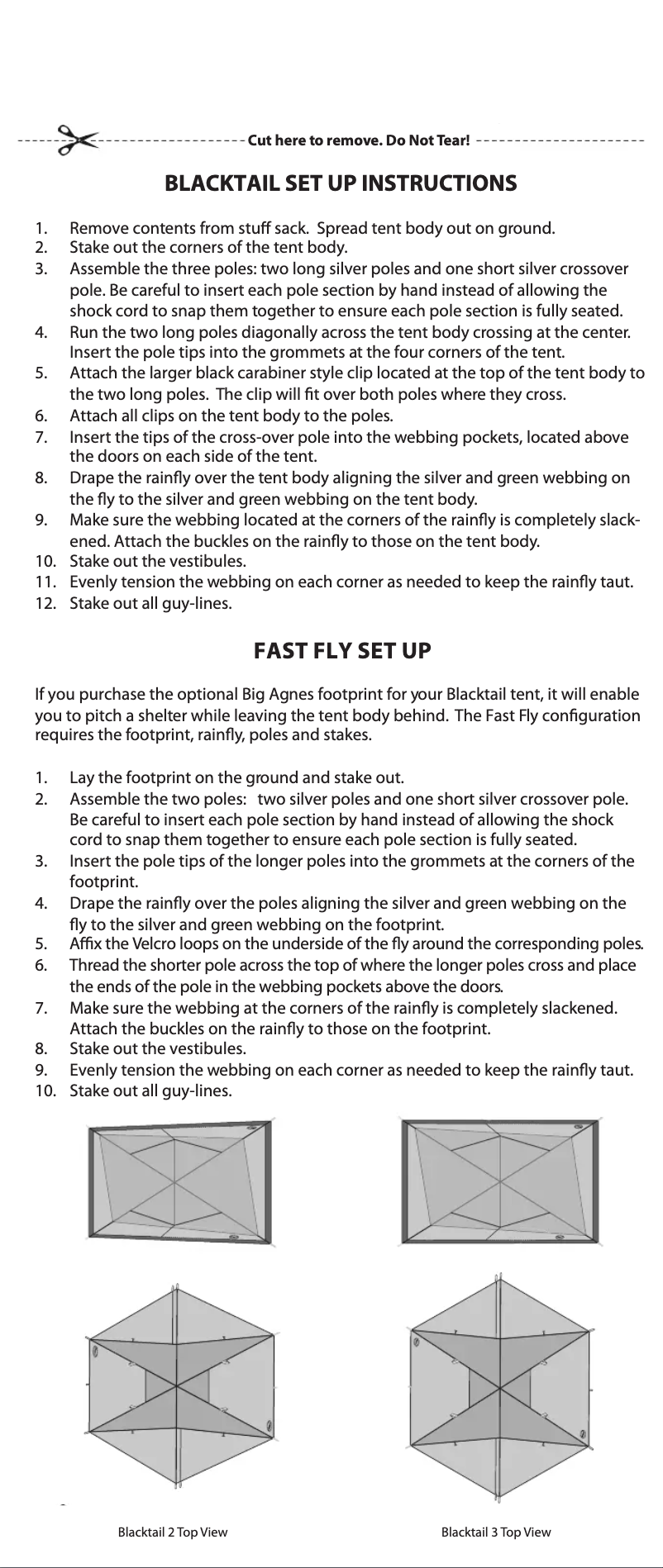 Page 1 of the manual User Manual Big Agnes Blacktail 2