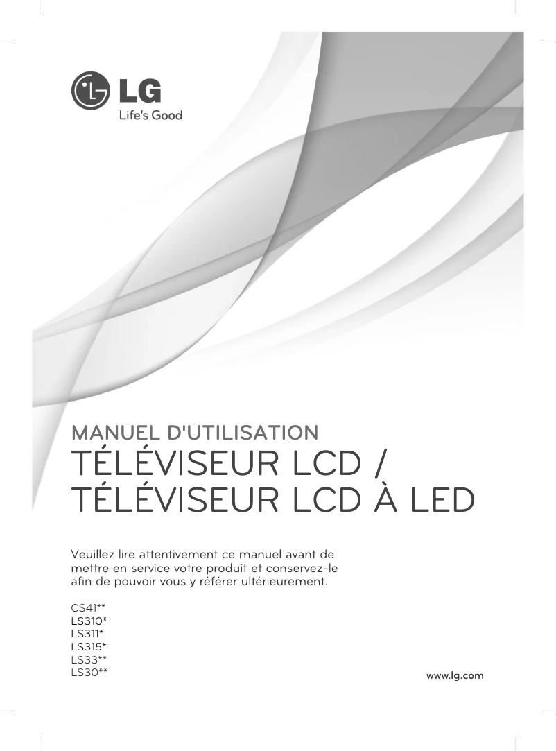 Page 1 de la notice Manuel utilisateur LG 42LS3100