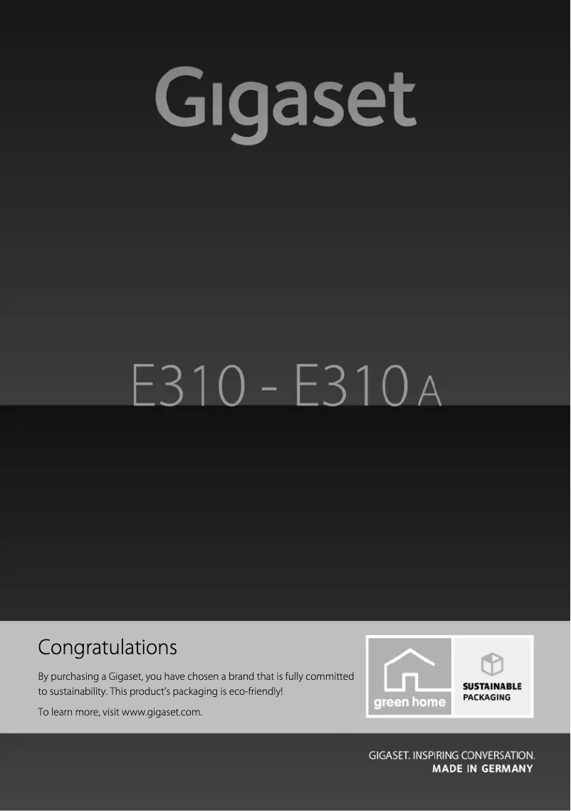 Imagen de la primera página del manual del dispositivo Gigaset E310A