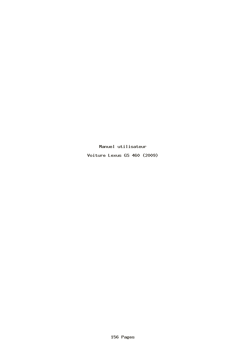 Page 1 de la notice Manuel utilisateur Lexus GS 460 (2009)